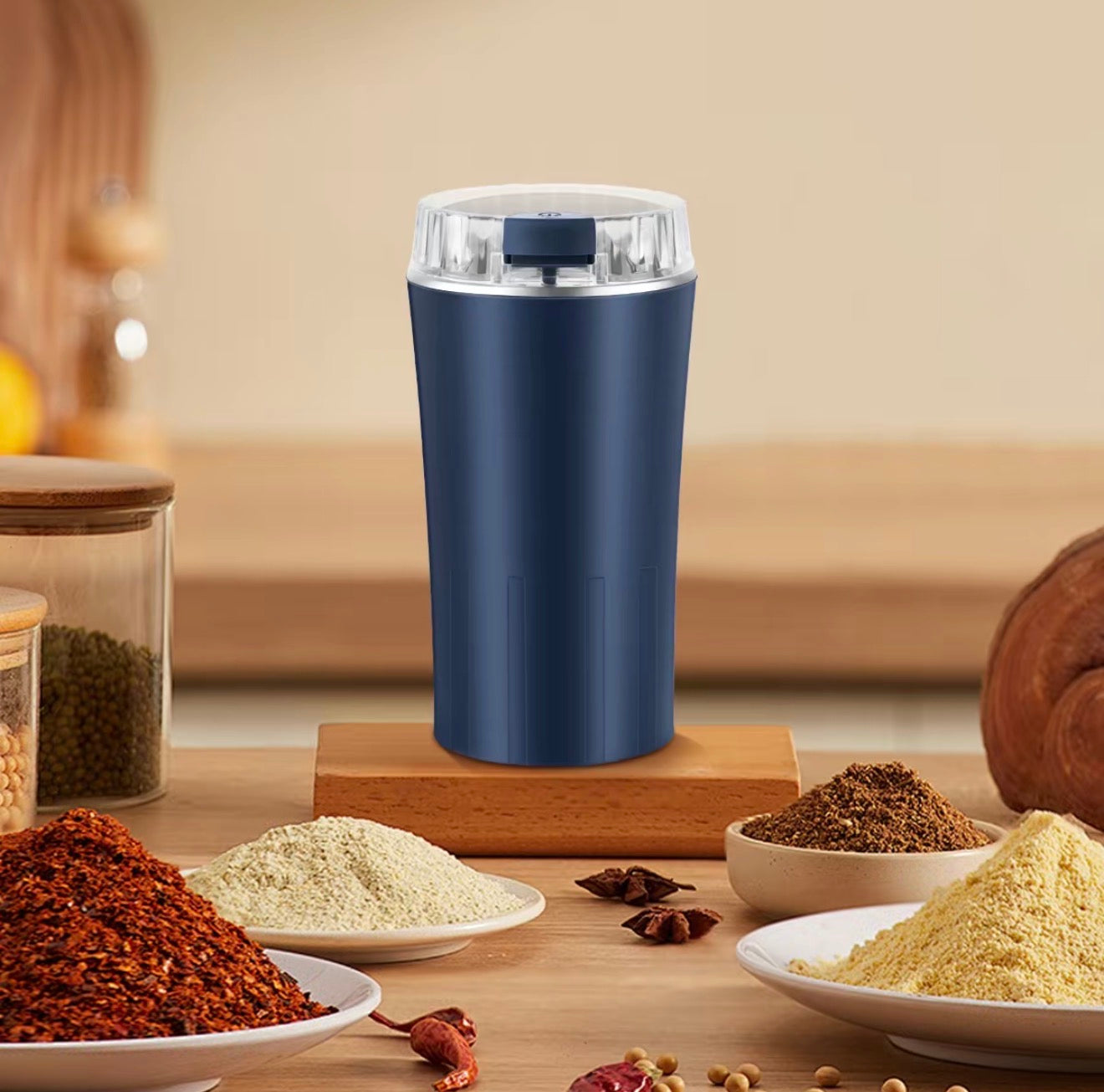 Close-up of the V.I.P Digital Presence UltraGrind Grinder showing its sleek design and grinding mechanism.