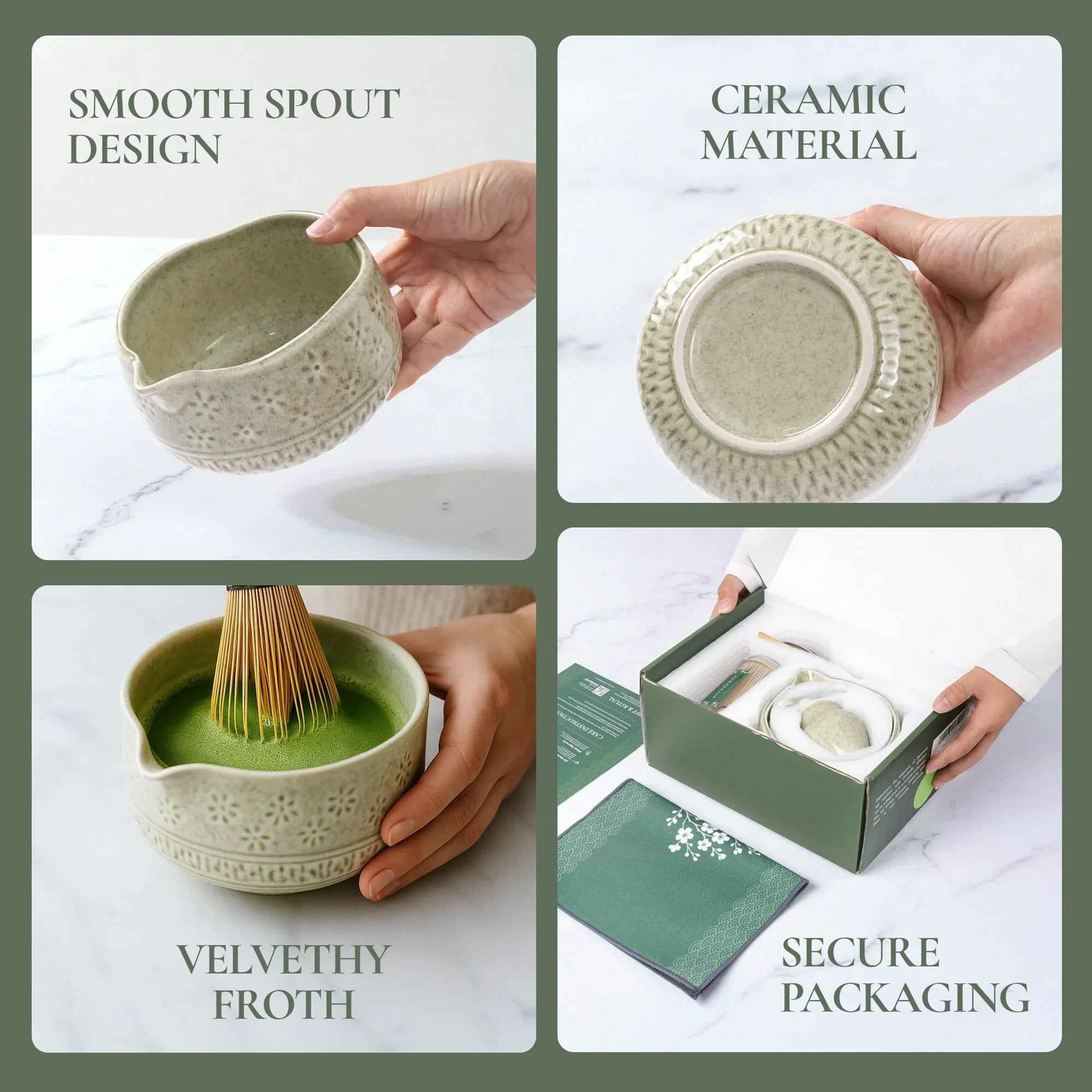 Strabella Matcha whisk set with bamboo whisk and ceramic bowl for traditional Japanese tea preparation.