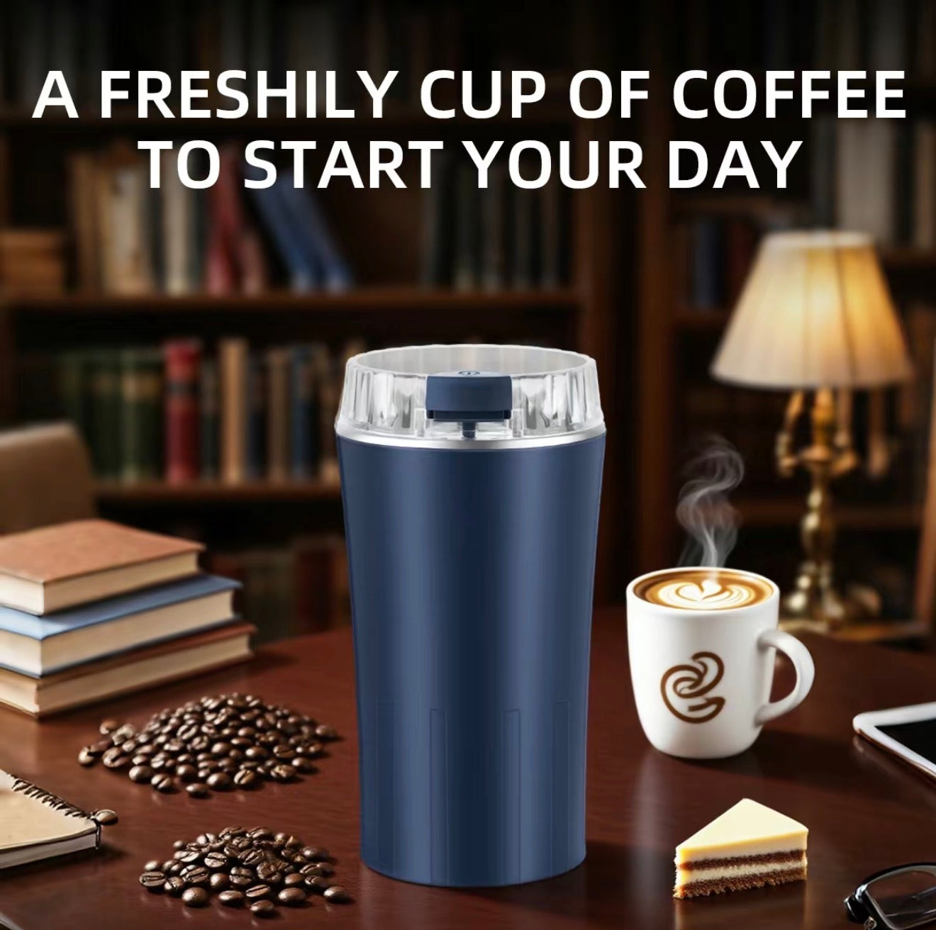V.I.P Digital Presence UltraGrind Grinder showing stainless steel grinding chamber and ergonomic handle for efficient coffee grinding