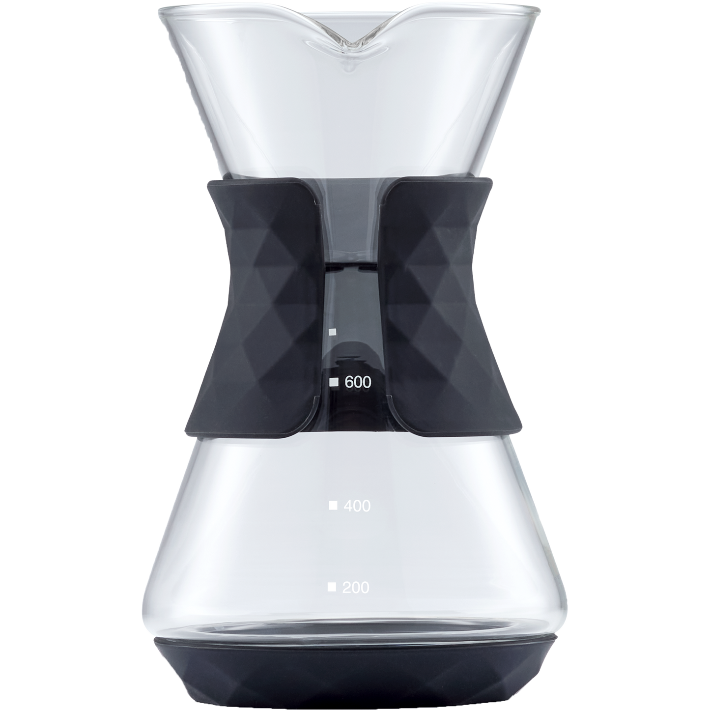 SAKI pour-over glass coffee maker with glass dripper and stainless steel filter for fresh brewing