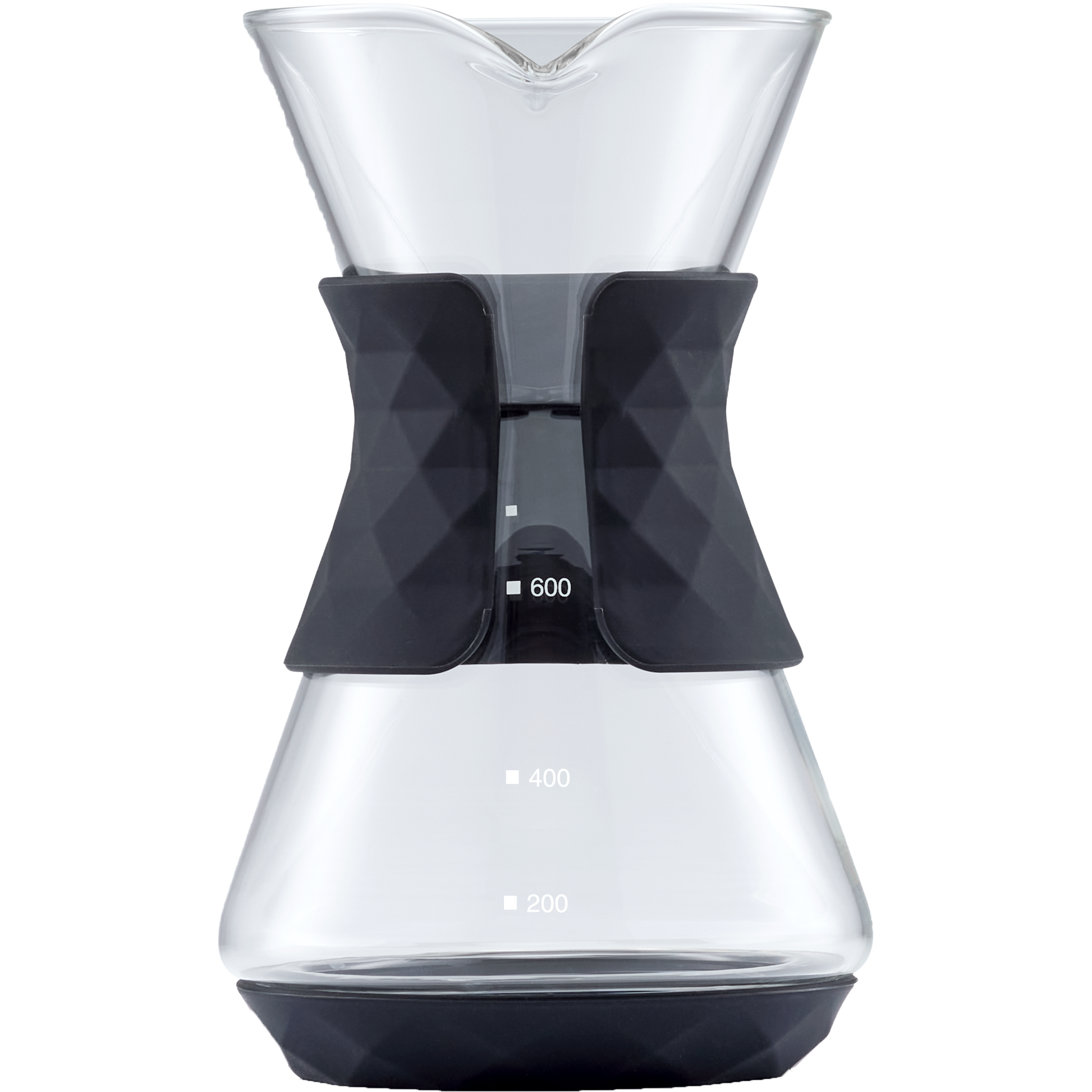 SAKI pour-over glass coffee maker with glass dripper and stainless steel filter for fresh brewing