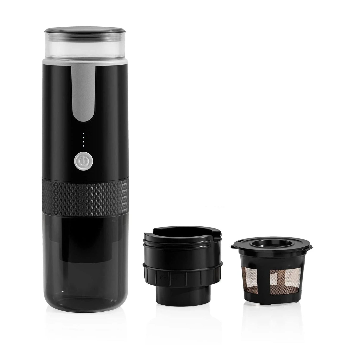 Portable Slavnik Family Coffee Merchants coffee maker with brewing carafe, compact design, ideal for on-the-go coffee brewing.