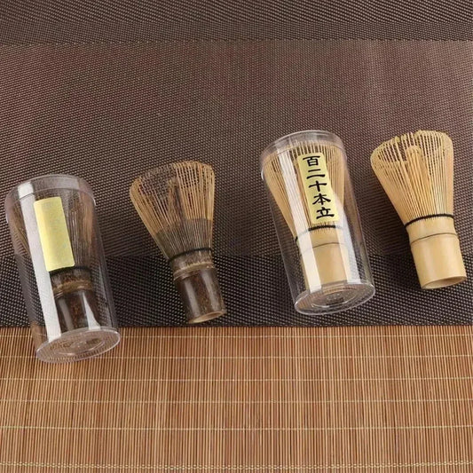 Perfecsy Japanese bamboo matcha whisk with handle, green tea chasen tool for mixing powdered matcha tea and coffee.