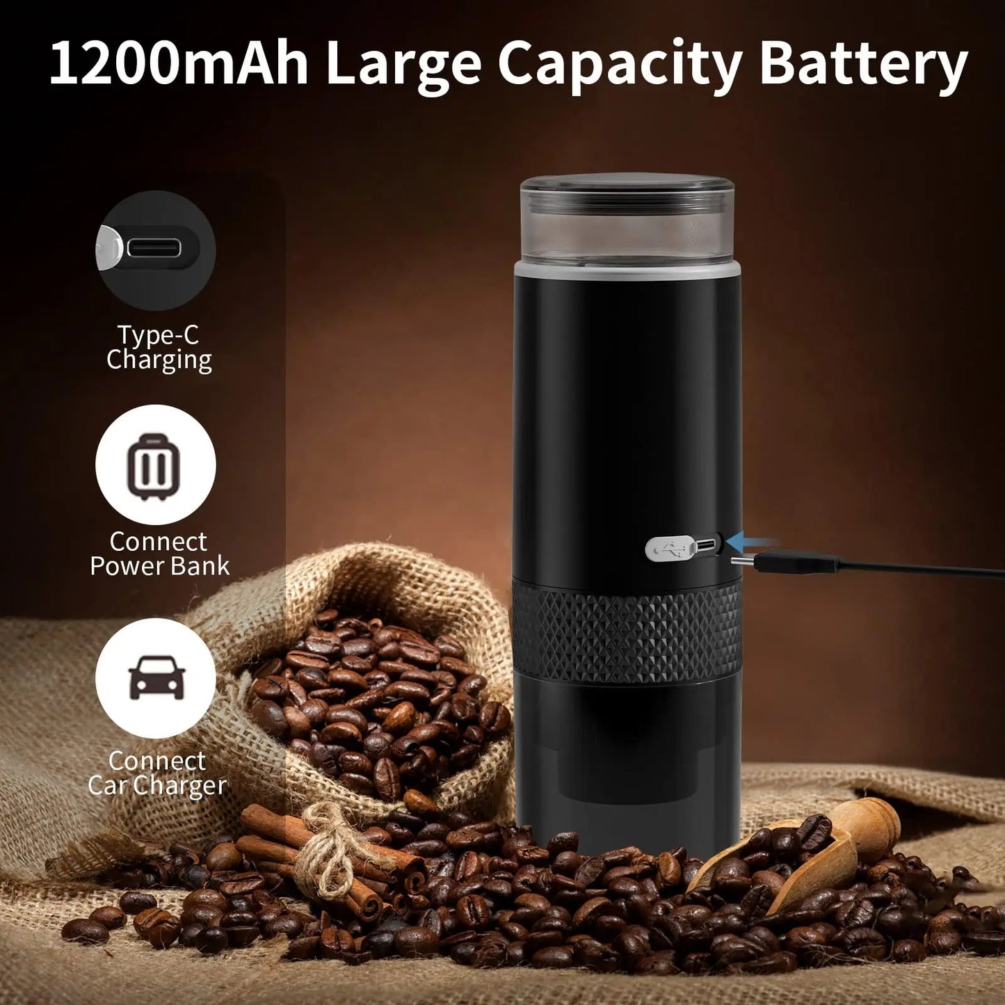 Portable Slavnik Family Coffee Makers coffee machine with sleek design and compact size for on-the-go brewing.