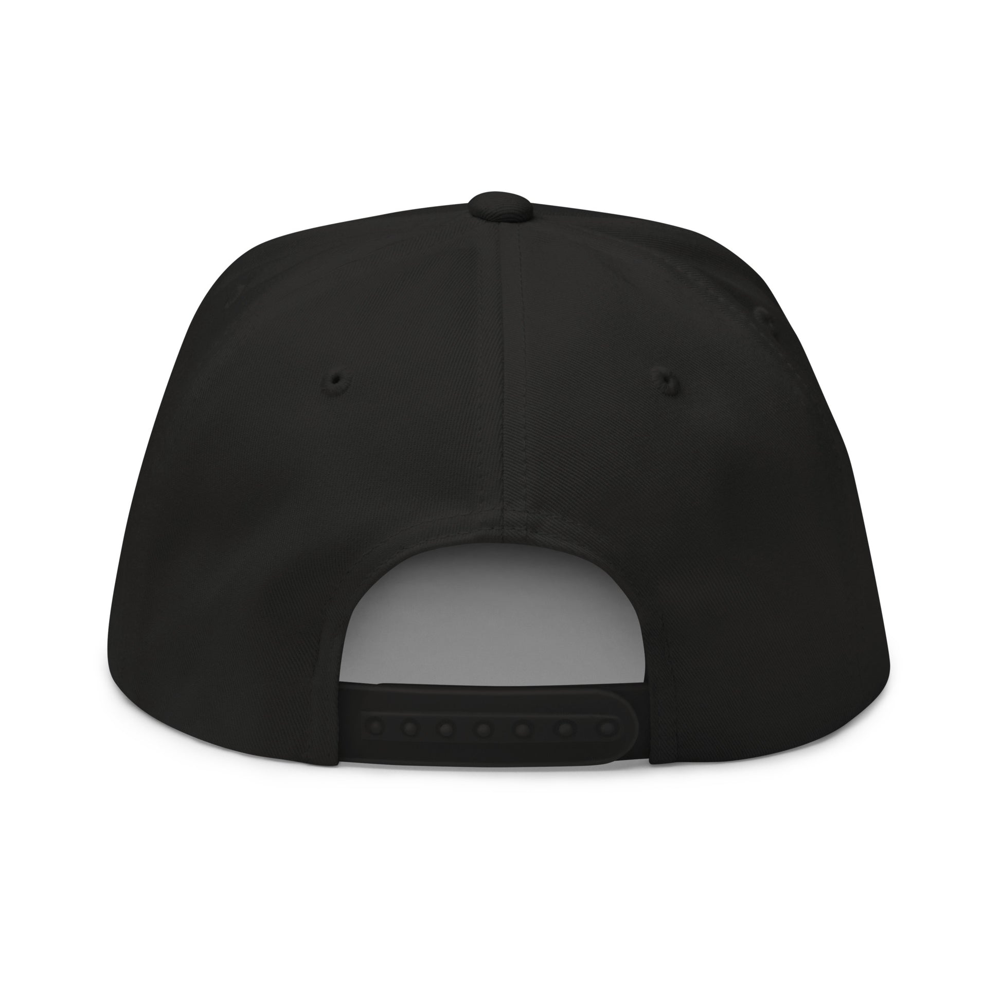 Black flat bill cap with embroidered logo from Code 3 Rescue Coffee and Tea, casual headwear with a structured design.