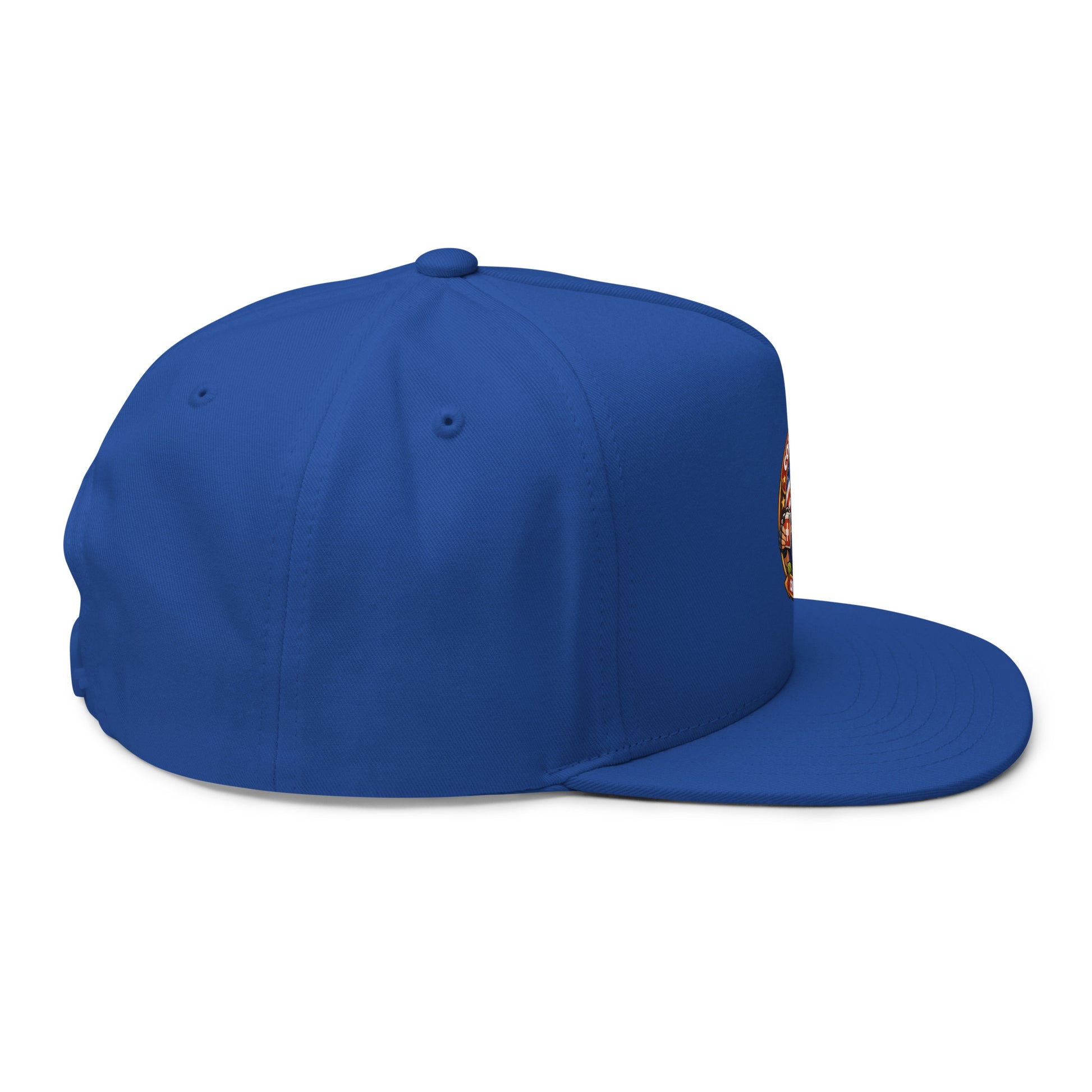 Black flat bill cap with embroidered logo from Code 3 Rescue Coffee and Tea, casual headwear for everyday wear.