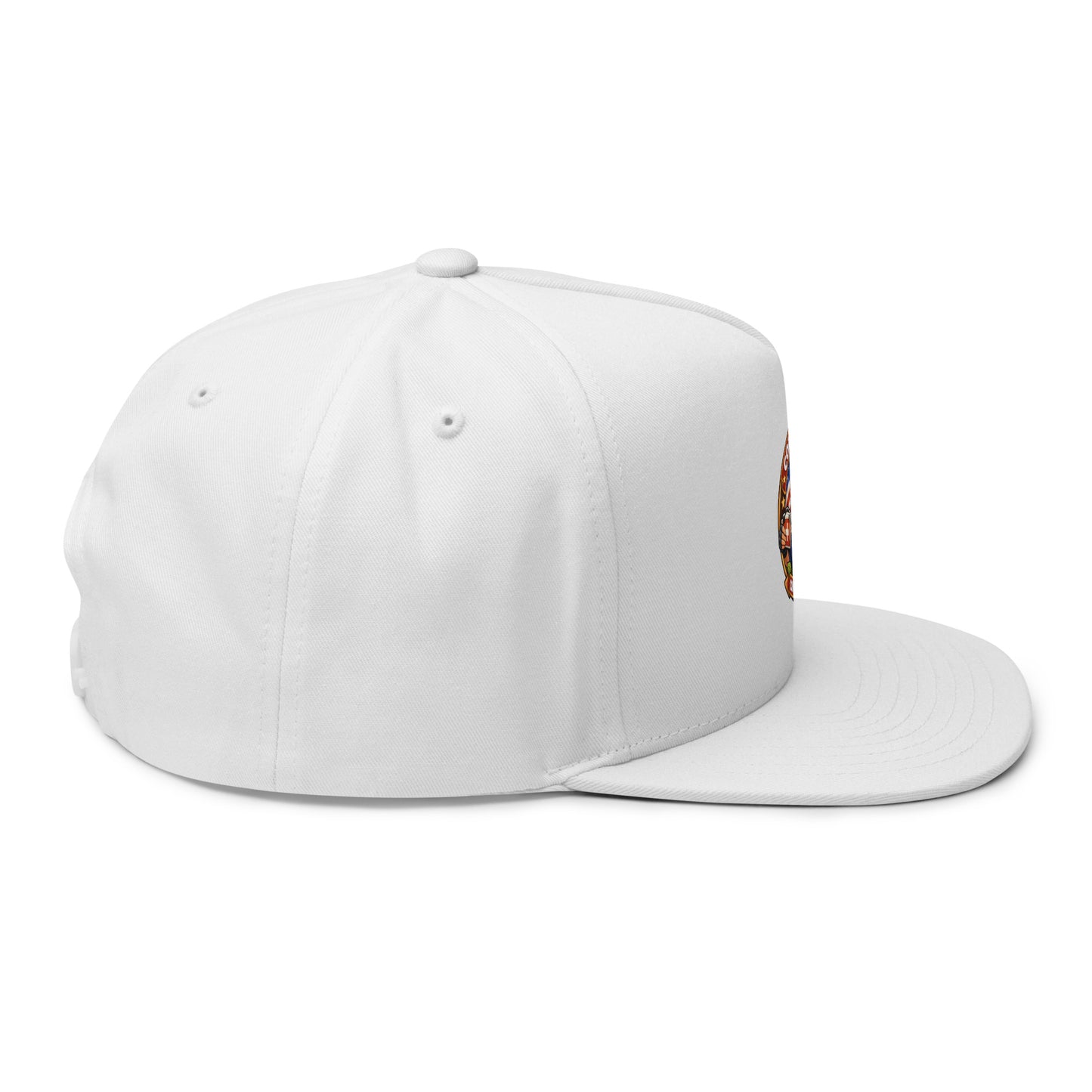 Black flat bill cap with embroidered design from Code 3 Rescue Coffee and Tea, stylish and casual headwear.