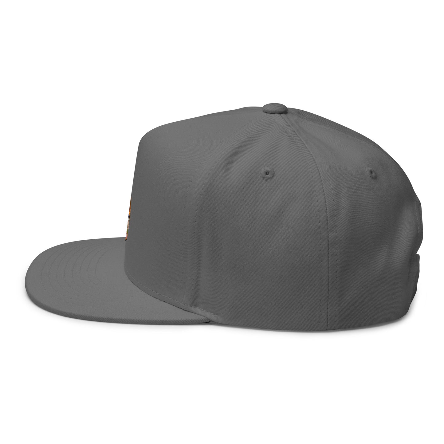 Black flat bill cap with embroidered design by Code 3 Rescue Coffee and Tea, casual accessory with stitched embroidery detail.