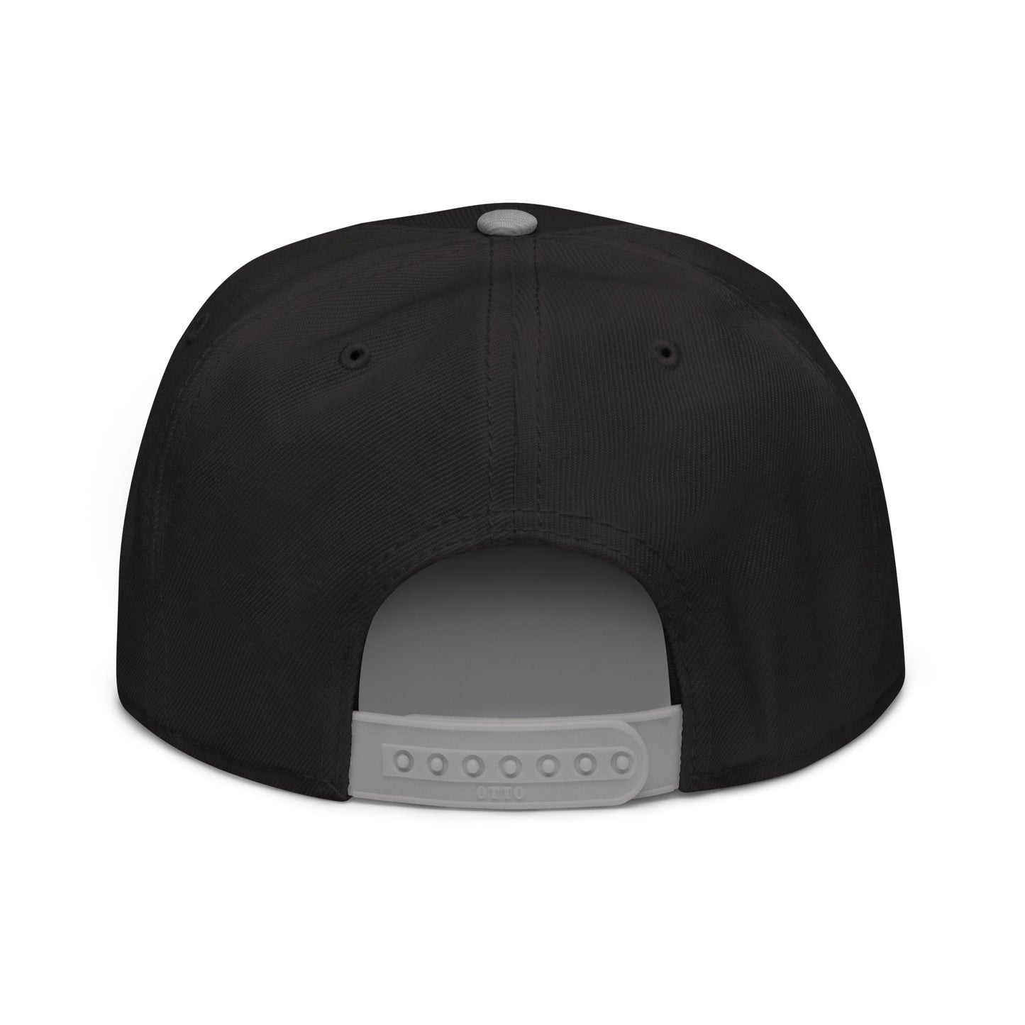 Gray and black snapback hat with embroidered design from Code 3 Rescue Coffee and Tea.