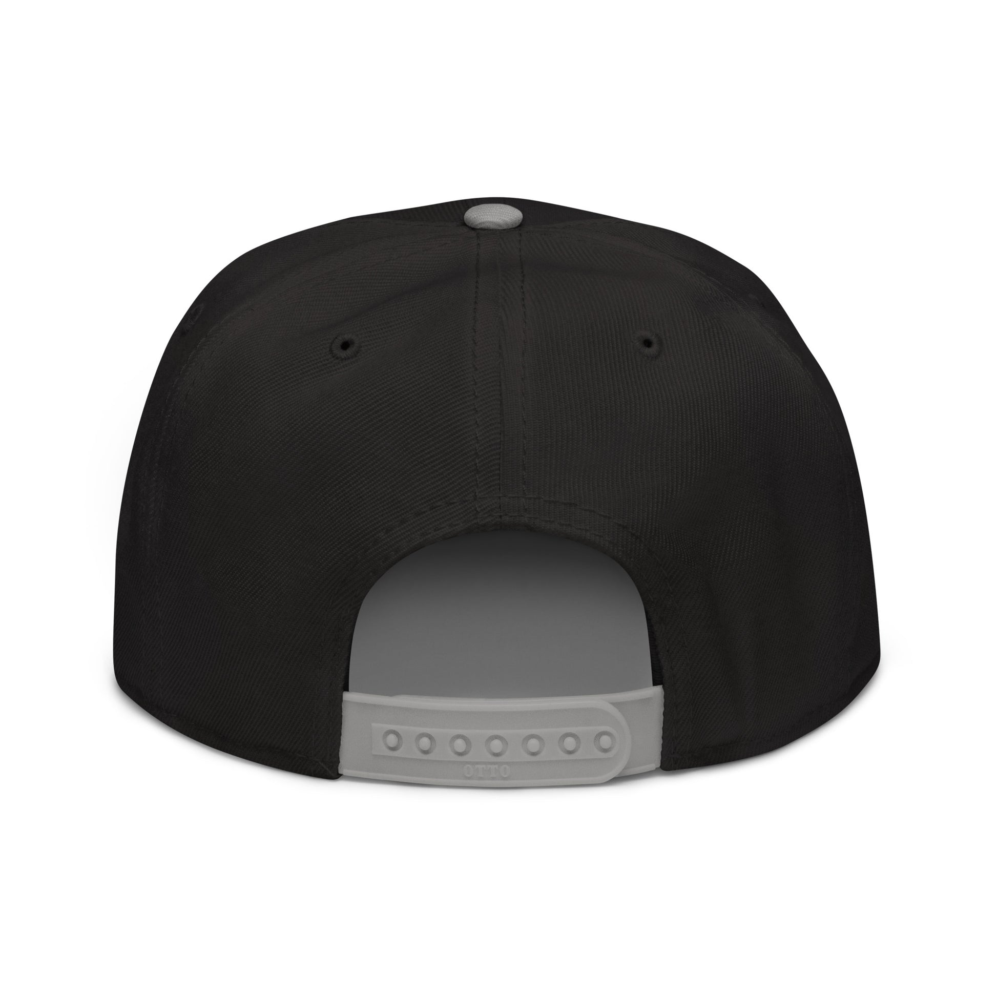 Gray and black snapback hat with embroidered design from Code 3 Rescue Coffee and Tea.