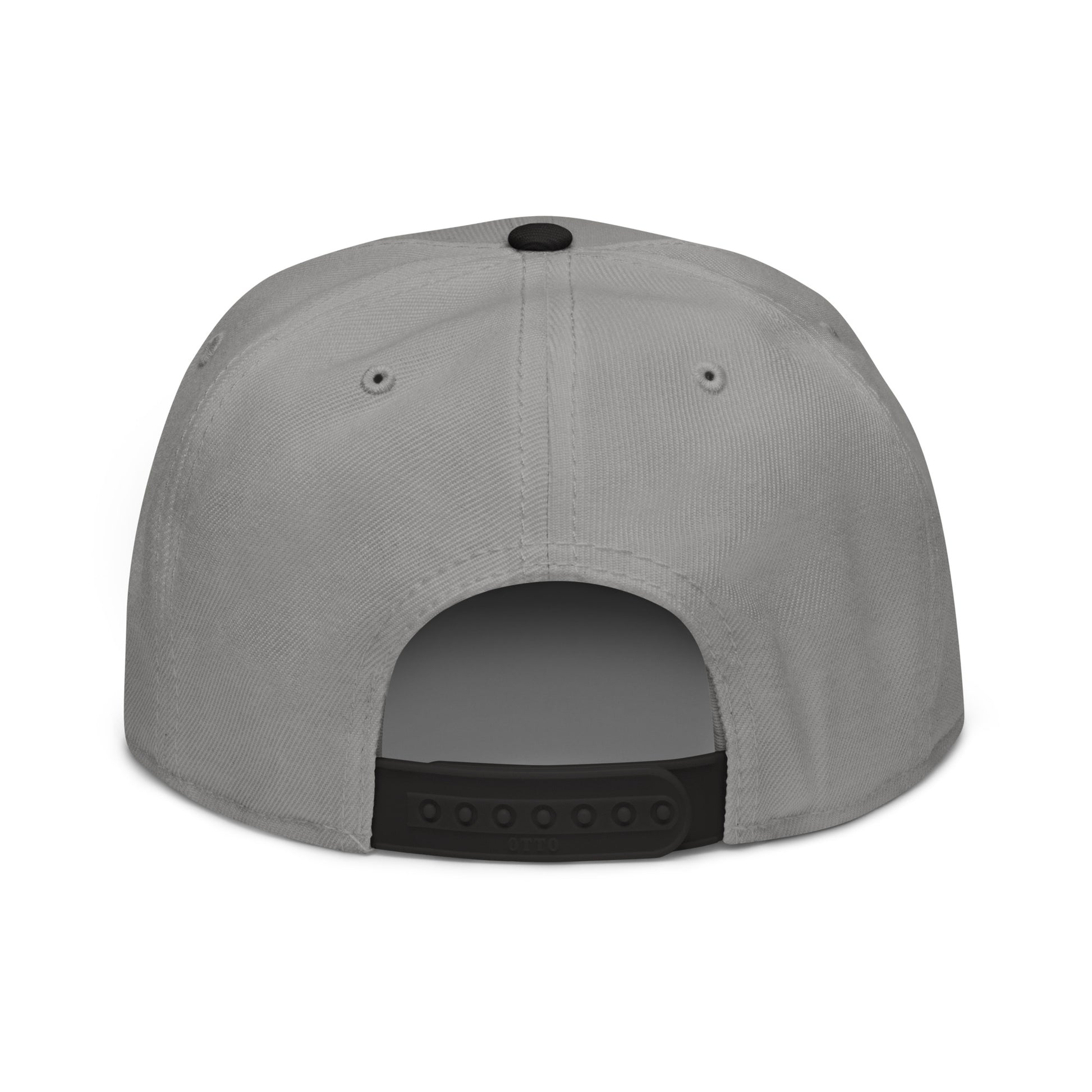 Gray and black snapback hat with embroidered logo from Code 3 Rescue Coffee and Tea. Classic adjustable cap style.