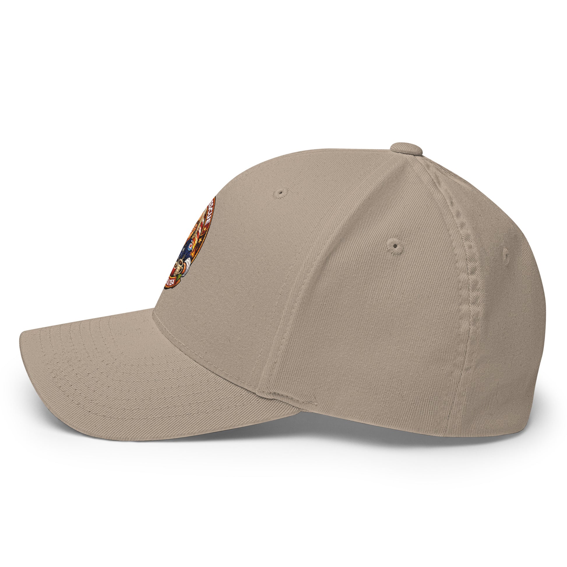 Structured twill cap with multicam green embroidery by Code 3 Rescue Coffee and Tea, featuring a classic design and adjustable fit.