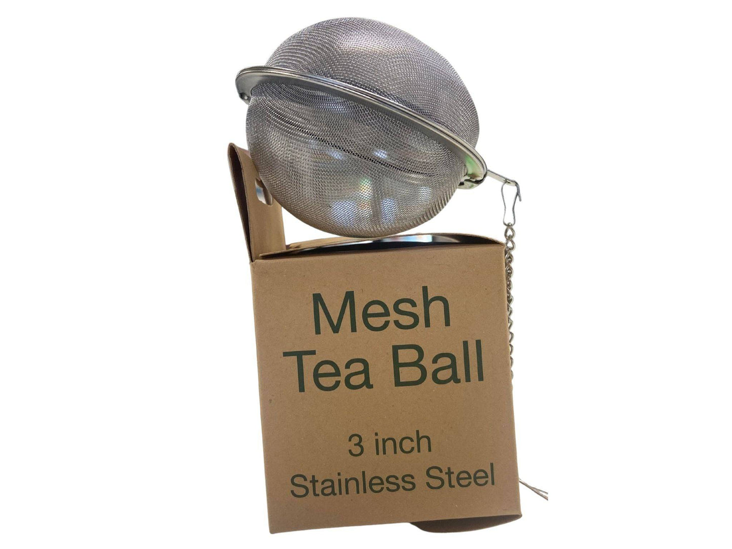 Country Life Natural Foods tea infuser with stainless steel mesh and bamboo handle for brewing loose leaf teas and infusions.